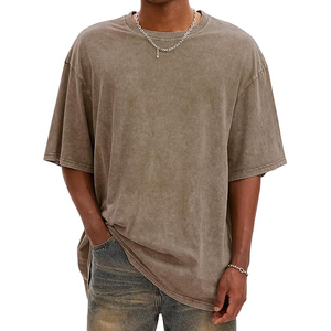Acid Wash <b>Tee</b> With Speckled Black And <b>White</b> Pattern Soft Cotton Relaxed Crew Neck Acid Washed T Shirts - Product Image 1