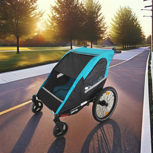 3-IN 1 Twin Baby Bike Trailer with Aluminum Frame and Water-Resistant Fabric 35kg Capacity for Outdoor Adventures - Product Image 4