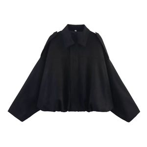 New Fashion Women's Bomber Jacket Casual <b>Long</b> Sleeve, Zipper Front, Loose Fit Cropped <b>Coat</b>, <b>Lightweight</b> Outerwear - Product Image 5