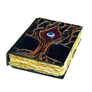 Handmade Leather Grimoire Journal, Tree of Life & Evil Eye Embossed Spell <b>Book</b>, <b>Hocus</b> <b>Pocus</b> Inspired Gothic <b>Book</b> of Shadows - Product Image 2