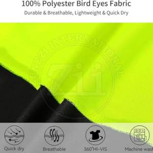 Sweat-shirt de sécurité à capuche haute visibilité réfléchissant ANSI Classe 1 avec fermeture éclair avant, LED clignotante, imperméable, manches longues, logo - Product Image 4