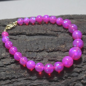 <b>Pink</b> Opal Natural Stone Beads Opal Balls 6-9mm Size 8 Inches/16Inches Long Strand Super Fine Quality Jewelry Making Rajasthan - Product Image 4