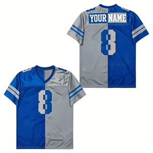 Maillots de football américain personnalisés, vêtements de sport d'été courts, 100% polyester, séchage rapide, protection UV, marque privée pour les écoles - Product Image 4