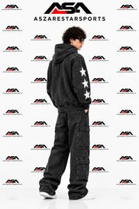 Sudadera con Capucha Oversize para Hombre, Estilo Streetwear, con Lavado Ácido, Estampado Gráfico y Bolsillo Personalizado, Venta al Por Mayor - Product Image 3