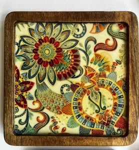 Handmade Wooden Printed Decorative Tray for Elegant Home Decor Premium Wooden Printed Tray for Stylish <b>Table</b> <b>Decoration</b> - Product Image 2