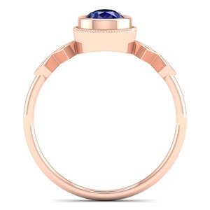 Anillos de compromiso REYES con delicada piedra de zafiro azul, anillos de boda de plata de ley 925 con moissanita para mujer, regalos de aniversario - Product Image 4