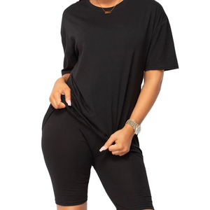 Novedades de Verano, Conjunto de Pantalones Cortos Deportivos para Mujer, 100% Algodón, Tela Elástica, Conjunto de Pantalones Cortos Deportivos para Mujer - Product Image 2