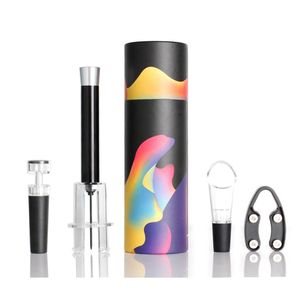 Lot de 4 décapsuleurs à air avec aérateur et bouchon de vin – Vaisselle et assiettes haut de gamme pour verser et conserver le vin - Product Image 1