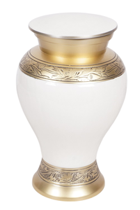 Urna Funeraria Clásica Americana de Aluminio Blanco Dorado, Acabado Natural, Capacidad de 220 Pulgadas Cúbicas, Decoración Funeraria para Interiores - Mejor Precio - Product Image 4