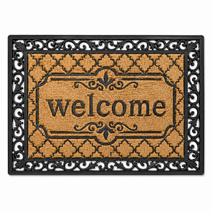 Tapis en fibre de coco tuftée de haute qualité 45x75cm, épais, lavable, antidérapant, imprimé abstrait, avec support écologique, moderne, pour hôtels et bureaux à domicile - Product Image 2