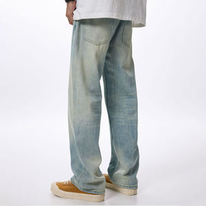 Men's Women's <b>Light</b> Multiple Color Loose Fit Denim Jeans Casual Washed Wide Leg Style Summer Wear Denim Jacket Pant Baggy Styles - Product Image 3