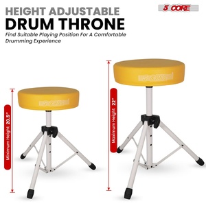 5-Core Drum Throne with <b>3</b>-Inch Padded Seat Adjustable Drumming Chair for Practice and Performance - Product Image 5