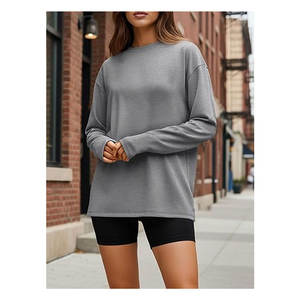 Camisetas de Manga Larga Holgadas para Mujer, Primavera 2026, Camisetas Básicas, Ropa Casual de Otoño para Entrenamiento, Cómodas, de Corte Holgado, para Uso Diario - Product Image 2