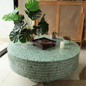 Table basse naturelle en nacre verte Design multifonctionnel tendance pour la maison, le bureau et le salon Vente en gros - Product Image 3