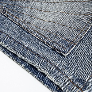Custom <b>Men's</b> 100% Denim Shorts Baggy Rhinestone pant Summer <b>jeans</b> Diamond Crystal Side Strip Washed Denim Shorts for <b>Men</b> - Product Image 4
