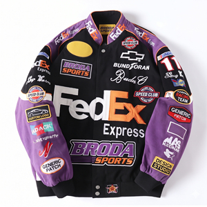 Fashion Racing <b>Jackets</b> <b>Men</b> Winter Plus Size Embroidered Polyester/Cotton Twill Street-Style Hip Hop Vintage Custom Sizes - Product Image 3