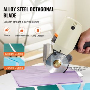 Taglierina Elettrica Rotante per Tessuti 250W, Spessore di Taglio 2,8 cm, Lama di Ricambio Ottagonale, Nuova Condizione per Tagliare Stoffe - Product Image 3