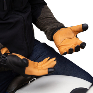 Gants de moto unisexes en cuir imperméables à écran tactile avec coque en fibre de carbone, respirants, style course urbaine, vente en gros - Product Image 3
