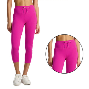 New Arrival OEM Service Women Capri Solid Color Women Capri <b>Leggings</b> Made in Pakistan Women Capris Customized Design - Product Image 6