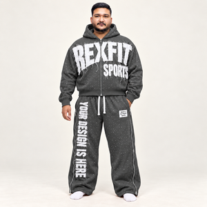 Ensemble de survêtement en polaire décontracté unisexe avec veste zippée ornée de strass et pantalon de survêtement ample, appliqué personnalisé, style streetwear, ensemble assorti pour l'hiver - Product Image 3