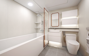 Panel de pared PS Panel de pared decorativo impermeable para revestimiento de pared comercial y residencial Fácil de instalar Cuarto de baño Ducha - Product Image 6