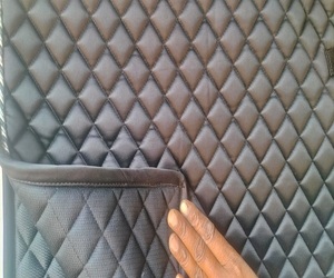 Tapis de selle matelassé violet tout usage avec sangle de harnais pour l'entraînement équestre, doublure polaire, rembourrage polyester, fabricant - Product Image 5