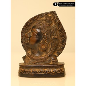รูปปั้นพระศิวะบนใบไม้ทำด้วยมือทองเหลืองขนาด4นิ้วการออกแบบแบบดั้งเดิมสำหรับตกแต่งผนังบ้านงานแต่งงานเป็นของขวัญทำในอินเดีย - Product Image 4