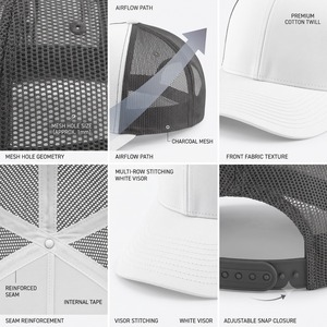 Casquette Trucker à Patch Tissé Personnalisé, Bloc de Couleurs, Panneau Avant en Denim, Dos en Maille de Polyester, Fabricant OEM, Personnalisée pour l'Été, Nouveauté - Product Image 6