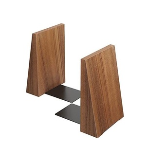 Sujetalibros de madera en oferta, diseño moderno minimalista, soporte para libros de madera maciza, sujetalibros decorativos para estantería, acabado en madera natural, nuevo. - Product Image 1