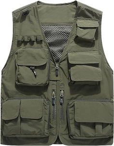 Gilet de travail personnalisé avec logo imprimé, gilet de pêche, gilet d'extérieur pour homme, gilet imperméable avec poches, gilet sans manches pour homme, gilet cargo pour homme - Product Image 3