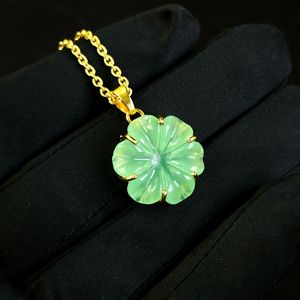 Pendentif Fleur en Calcédoine Verte AAA, Collier en Pierre Précieuse Sculptée, Pendentif Fleur en Calcédoine Naturelle pour la Fabrication de Bijoux pour Femmes - Product Image 6