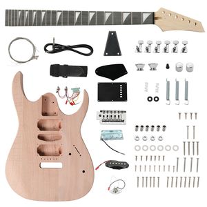 Kit de guitare électrique intelligente 6 cordes pour débutants, style 170, corps en acajou, manche en érable, accessoires en palissandre - pour projets musicaux DIY - Product Image 1