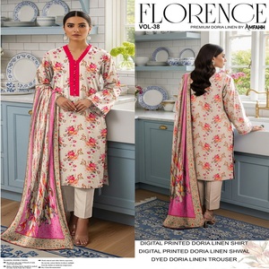 Diseño más reciente de salwar kameez para mujer, ropa de invierno para damas, vestido de lino de muy alta calidad, lino con estampado digital. - Product Image 1
