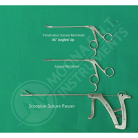 Alat Bedah THT Moona E.N.T Instruments Scorpion Suture Passer 20 Cm Set Artroskopi dengan Penetrator Suture Retriever Forcep untuk Bedah Umum