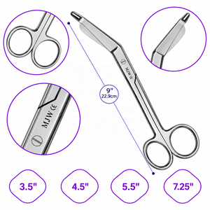 ชุดกรรไกรตัดผ้าพันแผล MJW Surgical Lister Bandage Scissors 4 ชิ้น ขนาด 3.5 4.5 5.5 7.25 นิ้ว ปลายมน ทำจากสแตนเลส สำหรับปฐมพยาบาลและอุปกรณ์การแพทย์ ได้รับมาตรฐาน CE - Product Image 5