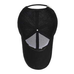 Gorra de Béisbol Negra de 6 Paneles, Ajustable, Unisex, Casual, de Color Sólido, Transpirable, de Poliéster, para Exteriores, Primavera, Verano, para Adultos - Product Image 6