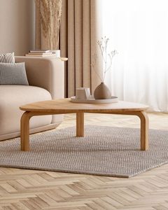 Mesa de Centro de Madera Artesanal Hecha a Mano con Construcción de Madera Sólida, Acabado Natural, Diseño Elegante para Sala de Estar - Product Image 5