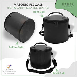 Deluxe Machine Embroidered Imitation Leather Masonic Fez Case Storage <b>Box</b> Zipper Closure Lightweight Comfortable Religious Use - Product Image 6