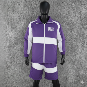 Conjunto Deportivo Rexfit al por Mayor, Chaqueta Cortavientos Reflectante Personalizada para Hombre, Chaqueta con Cierre Completo y Pantalones Cortos, Conjunto Deportivo al por Mayor - Product Image 6