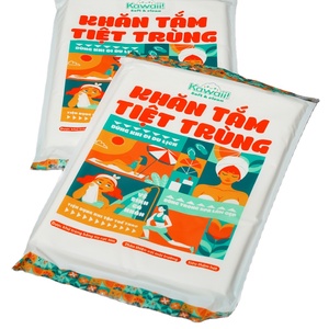 Serviette de voyage compacte jetable en tissu non tissé blanc écologique à séchage rapide, motif à carreaux, pour l'été et la plage, OEM ODM Kawaii - Product Image 1