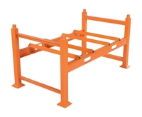 Support de stockage double tambour surélevé avec poches pour fourches, robuste et empilable, pour fûts de 30 et 55 gallons