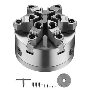 Mandrin de tour pneumatique à mâchoires de 6 pouces avec système d'auto-centrage et plaque de support à verrouillage par came (D1 4) pour le serrage - Product Image 1