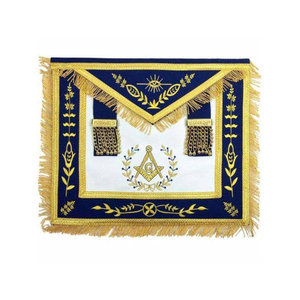 Tablier de Maître Maçon Professionnel de Loge Bleue avec Broderie Dorée Élégante, Tablier Maçonnique en Velours Bleu, Fabricant OEM de Produits Maçonniques - Product Image 1