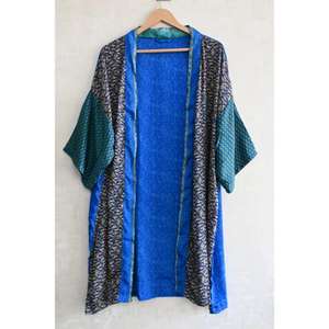 ชุดกิโมโนผ้าไหมเย็บต่อแบบแฮนด์เมด ระบายอากาศได้ดี ไซส์พลัส ดีไซน์หรูหราสไตล์โบโฮ ชุดนอนยาวสำหรับผู้หญิง - Product Image 2