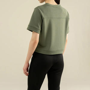 T-shirt décontracté pour femme, style actif, col rond, manches courtes, en coton doux, respirant, confortable, idéal pour l'été et le quotidien - Product Image 2