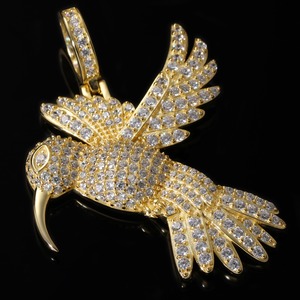 Pendentif Hip Hop Aigle en Argent Sterling 925 Sertie de Zircons - Product Image 1