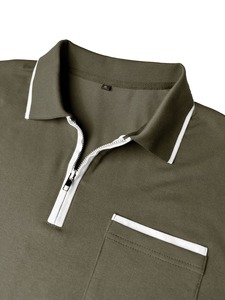 Polos de Hombre de Algodón de Primera Calidad con Logotipo Bordado Personalizado, Polos Casuales de Marca, Camisetas Casuales de Punto Transpirables de Color Sólido - Product Image 5