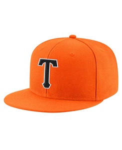 High Quality Custom Orange 6-Panel Baseball Cap With Black 3D Embroidery Front Panel Fitted Unisex Casual Style Twill Fabric - Product Image 3