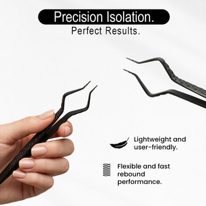 แหนบต่อขนตา ISO PRO Premium Diamond Matte Black สแตนเลสสตีล สำหรับแยกขนตาแบบมุมเฉียง โดย Bahasa Pro - Product Image 2