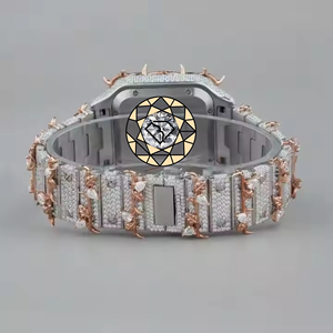 Luxury Unisex Diamond Quartz <b>Watch</b> Square Stainless Steel <b>Case</b> Analog Roman Numeral Dial Sapphire Crystal Jewelry Clasp 20mm - Product Image 5